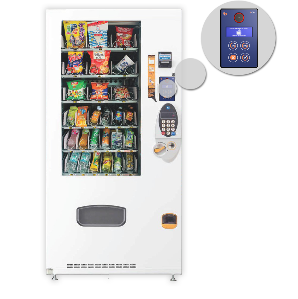 transpire QR STD-101 Series e-Wallet / Cashless / Contactless payment terminal attached to Japanese Vending Machines
