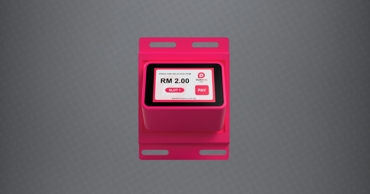transpire QR DuitNow QR Payment Terminal Price-Guided Interface for Japanese Can Vending Machine