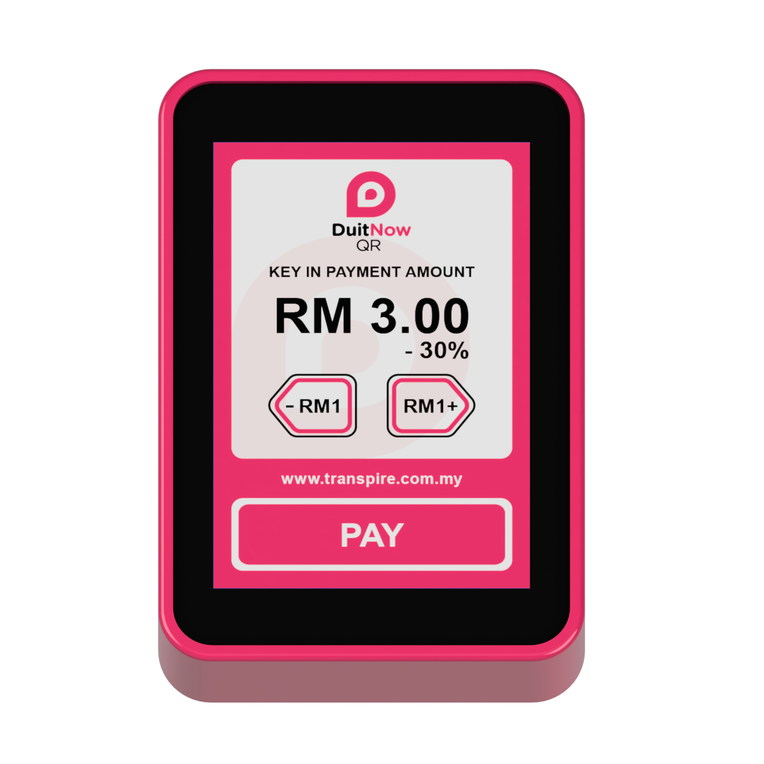 transpire QR DuitNow QR Payment Terminal Price-Guided Interface for Self Service Laundry Shop